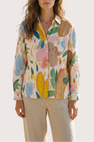 Ivory floral paint shirt