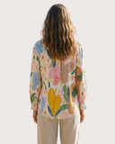 Ivory floral paint shirt