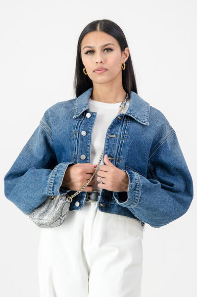 Cropped Box fit denim jacket