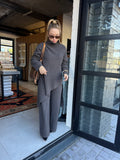 Grey asymmetrical knit set