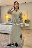 Double knit cardigan with skirt