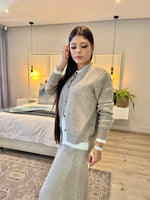 Double knit cardigan with skirt