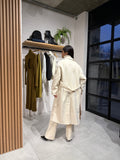 Ivory trench coat side pocket