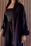 Black studded collar co ord
