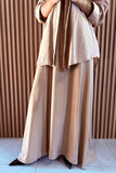 Taupe three button dress with shirt