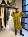 Chartreuse wool dress