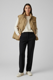 Beige sleeveless puffer