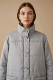 Grey detachable hood coat