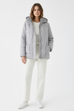 Grey detachable hood coat