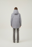 Grey detachable hood coat