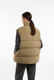 Beige sleeveless puffer