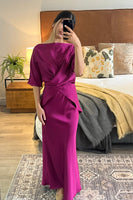 Berry criss cross top with skirt