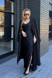 Black single breasted luxe coat
