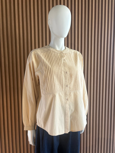 Beige pintuck tunic