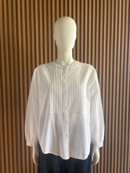 White pintuck tunic