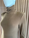 Brown body con dress with cut out back