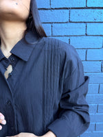 Liqourice Shirt with front pleat detail