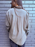 Slate Shirt with front pleat detail