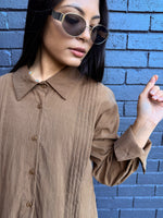Choc Shirt with front pleat detail