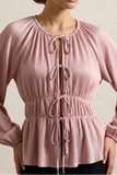 Pink multi tie top