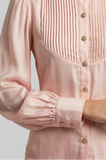 Pink shirt with sequence collar