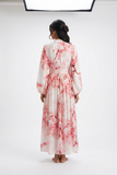 Cherry blossom print bubble sleeve dress
