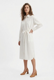 White 100% organic cotton shirt dress