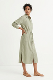 Green 100% organic cotton shirt dress