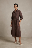 Choc 100% organic cotton shirt dress