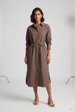 Choc 100% organic cotton shirt dress