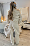 Nude puffer track set