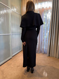 Black cape knit with button front (3 piece)