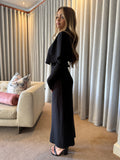 Black cape knit with button front (3 piece)