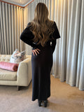 Black cape knit with button front (3 piece)