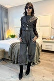 Charcoal biker waistcoat co ord