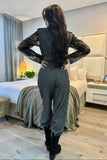 Charcoal biker waistcoat co ord