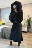 Black tencil bubble blouse