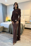 Choc drape mesh dress