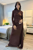 Choc drape mesh dress
