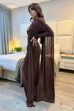 Choc drape mesh dress