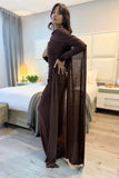 Choc drape mesh dress