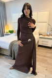 Choc drape mesh dress