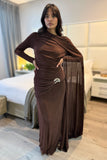 Choc drape mesh dress