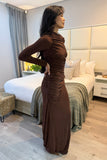 Choc drape mesh dress