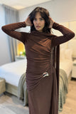 Choc drape mesh dress