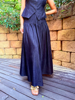 Denim waist coat with skirt