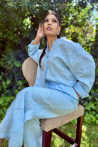 Baby blue linen co-ord