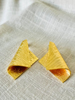 Square Foldover Textured Earring