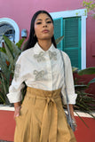White shirt with diamanté bow detail