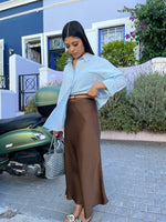 Gabriella satin skirt - chocolate